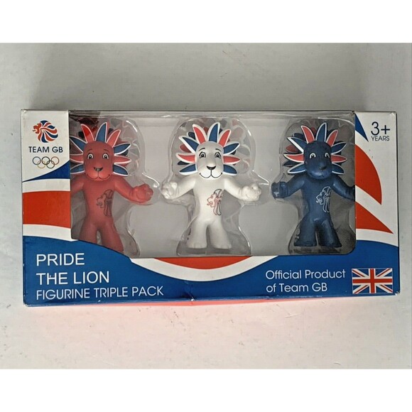 Pride The Lion Figurine 3 Pack Official Product TEAM GB Olympic London 2012 - Picture 1 of 11